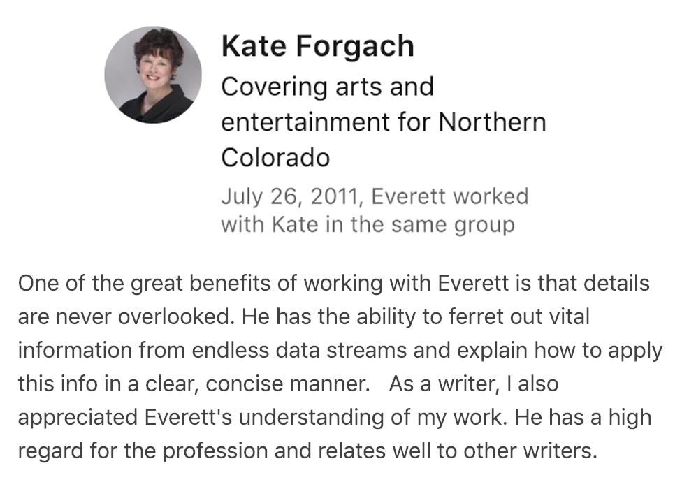 Kate Forgach's SEO Recommendation for Everett Sizemore